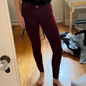 Zara burgundy jeans size 26